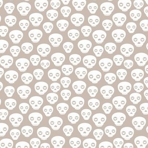 Little dia de los muertos boho skulls kids cute skull design for halloween soft beige sand white neutral boys
