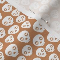 Little dia de los muertos boho skulls kids cute skull design for halloween burnt orange spice white neutral