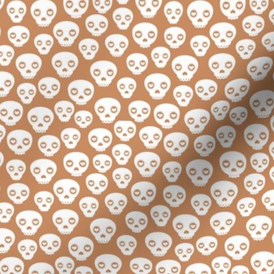 Little dia de los muertos boho skulls kids cute skull design for halloween burnt orange spice white neutral