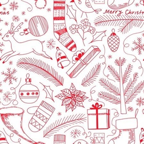 Doodle Christmas pattern 7