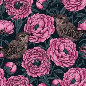 Peonies and wrens 3