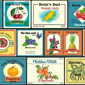 Vintage canned goods-Fruit labels