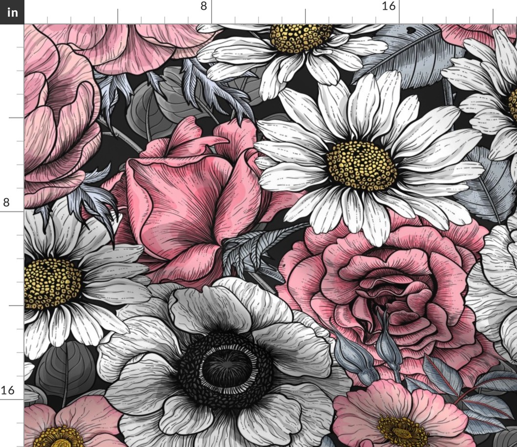 Flower mix in pink and gray