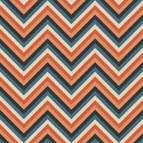 Chevron Retro 70s colorful rainbow vintage colors