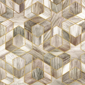 Reclaimed Driftwood Moroccan Geometric Mosaic