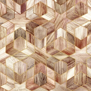 Amber and Rosewood Moroccan Geometric Mosaic