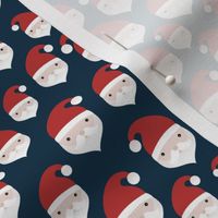 Little kawaii santa faces sweet christmas design minimalist kids pattern red navy blue SMALL