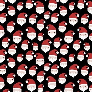 Little kawaii santa faces sweet christmas design minimalist kids pattern red black SMALL