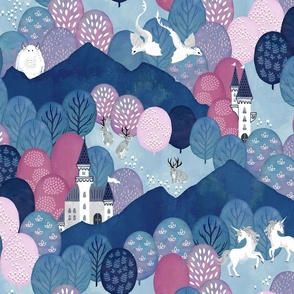 Enchanted forest repeat blue