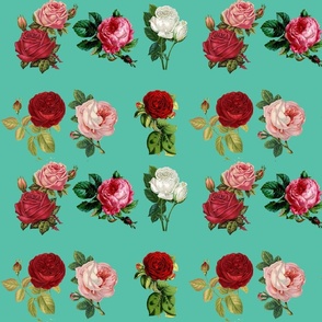 roses green background
