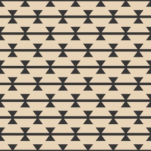 Vintage small Aztec triangle stripes cream black