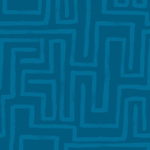 Maze - Teal on Teal - Geometric wallpaper