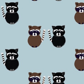 Raccoon Pals neutral pattern large scale