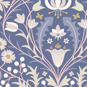 Art-Nouveau-Damask XL wallpaper scale morning mist by Pippa Shaw