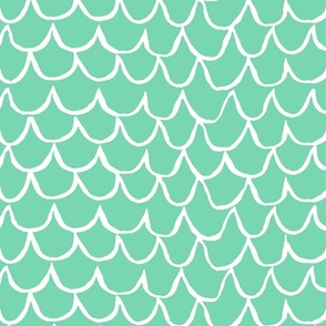 Sea Waves Scallop Pattern //  Aqua