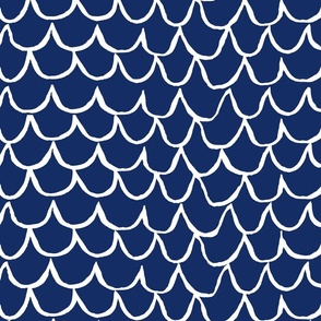 Sea Waves Scallop Pattern //  Deep Sea