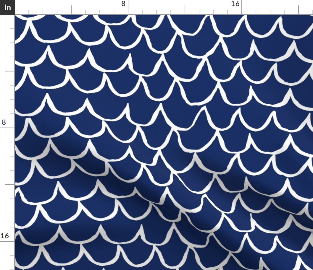Sea Waves Scallop Pattern //  Deep Sea