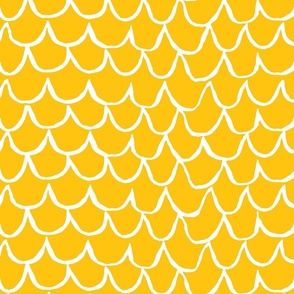 Sea Waves Scallop Pattern //  Golden Yellow