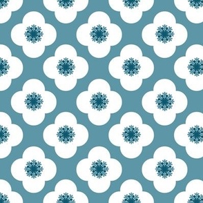  poppy geometric in blue and white