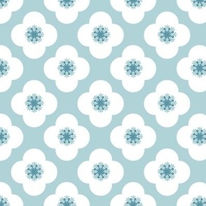  poppy geometric in pale blue and white