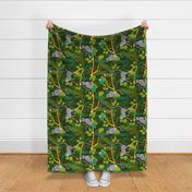 Lemur Tea Towel - Green