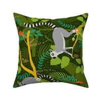 Lemur Tea Towel - Green