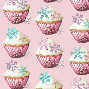 Christmas cake // cupcakes on pink