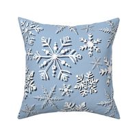 Snowflakes on sky blue or calm blue