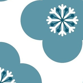 Teal blue geometric Poppy Wallpaper and fabric large