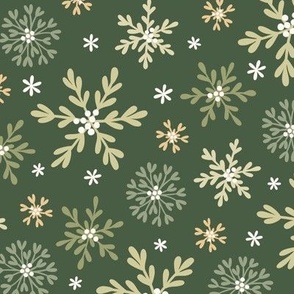 Mistletoe Snowflakes in Green  (Large Scale)