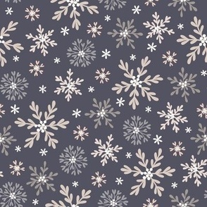 Mistletoe Snowflakes in Gray (Small Scale)