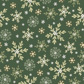 Mistletoe Snowflakes in Green (Small Scale)