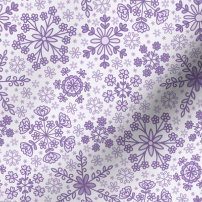 Floral Snowflake on Purple (Small Scale)