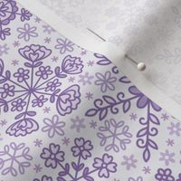 Floral Snowflake on Purple (Small Scale)