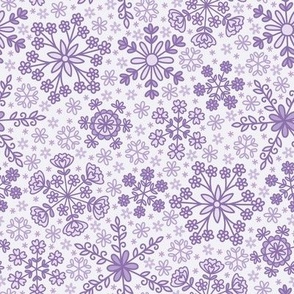 Floral Snowflake on Purple (Small Scale)