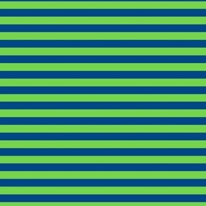 Horizontal Bengal Stripe Pattern - Malachite and Blue