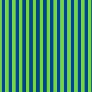 Vertical Bengal Stripe Pattern - Malachite and Blue