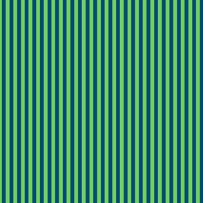 Small Vertical Bengal Stripe Pattern - Malachite and Blue