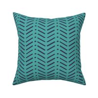 Teal and Navy Chevron