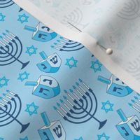 small hanukkah designs on blue