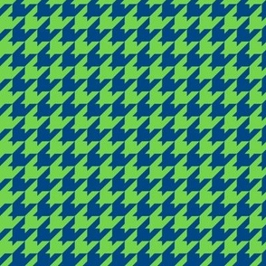 Houndstooth Pattern - Malachite and Blue