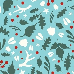 Winter Holiday Foliage Scatter Print - DeerlyBeloved