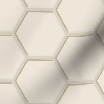 Minimalist Hexagons - Cream and Beige