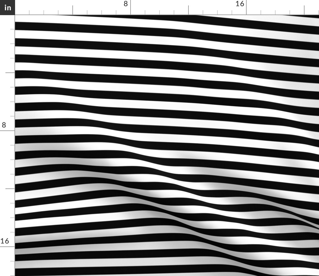 Bigger Scale 1/2 Inch Stripe Black and White Coordinate Matches Spoonflower Petal Solid