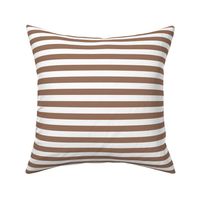 Bigger Scale 1/2 Inch Stripe Mocha and White Coordinate Matches Spoonflower Petal Solid
