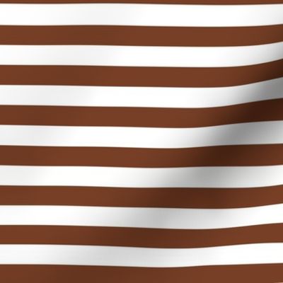 Bigger Scale 1/2 Inch Stripe Cinnamon and White Coordinate Matches Spoonflower Petal Solid