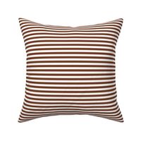 Smaller Scale 1/3 Inch Stripe Cinnamon and White Coordinate Matches Spoonflower Petal Solid