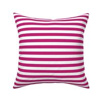 Bigger Scale 1/2 Inch Stripe Bubble Gum and White Coordinate Matches Spoonflower Petal Solid