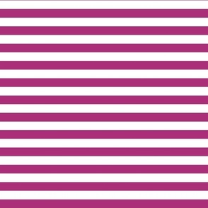 Bigger Scale 1/2 Inch Stripe Berry and White Coordinate Matches Spoonflower Petal Solid