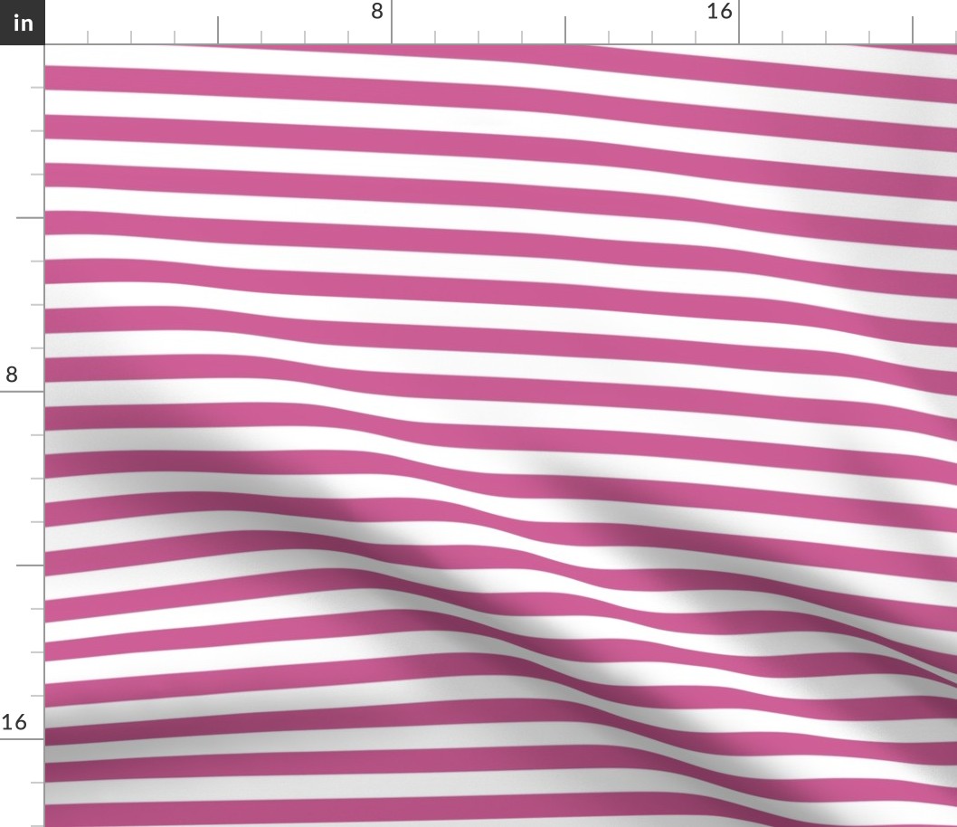 Bigger Scale 1/2 Inch Stripe Peony and White Coordinate Matches Spoonflower Petal Solid